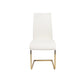 Set Of Four White Faux Faux Leather Gold Cantilever Chairs By Homeroots | Dining Chairs | Modishstore