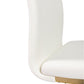 Set Of Four White Faux Faux Leather Gold Cantilever Chairs By Homeroots | Dining Chairs | Modishstore - 7