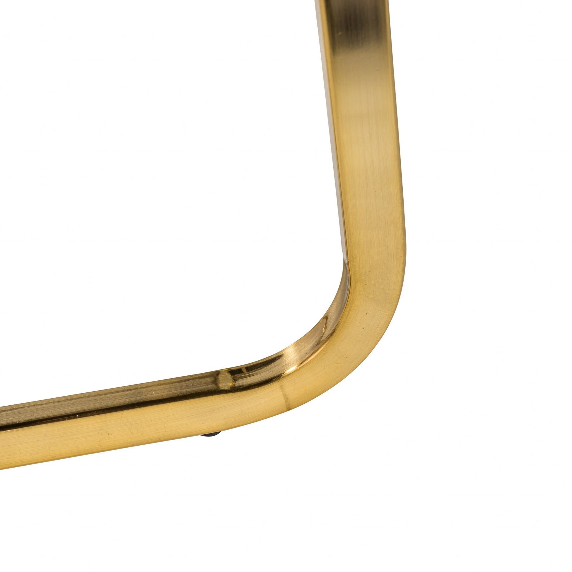 Set Of Four White Faux Faux Leather Gold Cantilever Chairs By Homeroots | Dining Chairs | Modishstore - 8