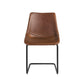 Set Of Two Brown Faux Faux Leather Black Cantilever Chairs By Homeroots | Dining Chairs | Modishstore
