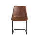 Set Of Two Brown Faux Faux Leather Black Cantilever Chairs By Homeroots | Dining Chairs | Modishstore