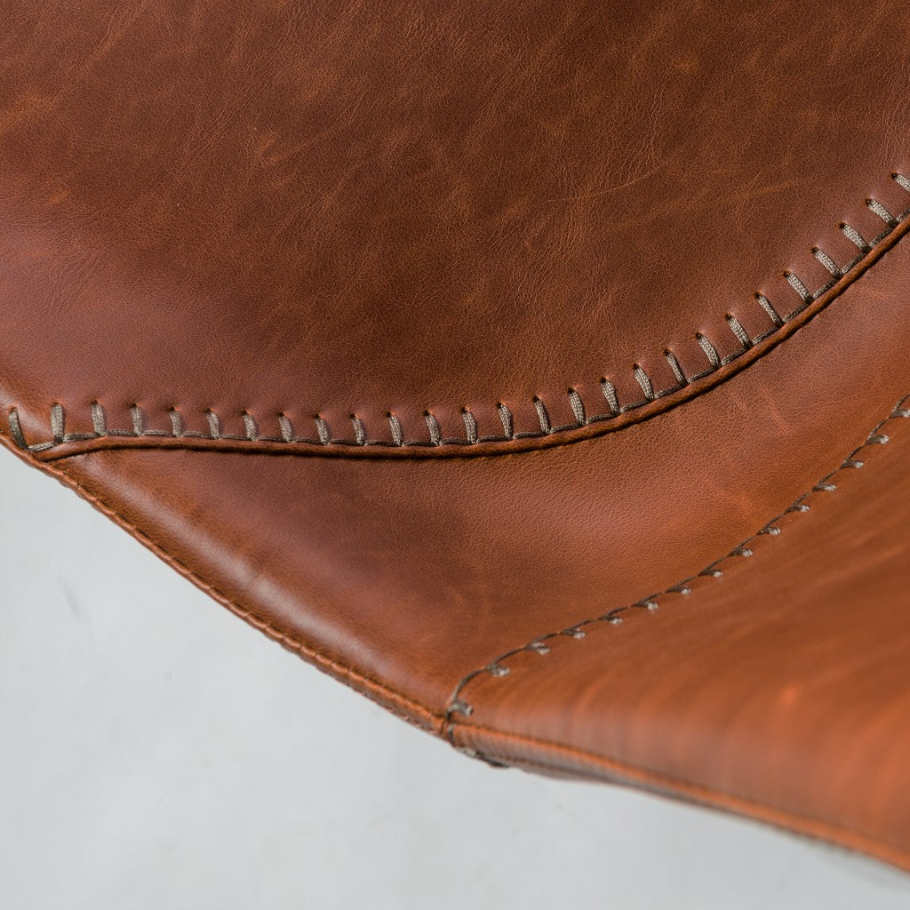 Set Of Two Brown Faux Faux Leather Black Cantilever Chairs By Homeroots | Dining Chairs | Modishstore - 7