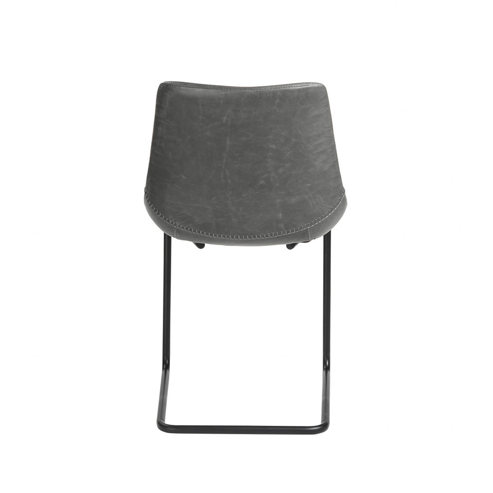 Set Of Two Brown Faux Faux Leather Black Cantilever Chairs By Homeroots | Dining Chairs | Modishstore - 13
