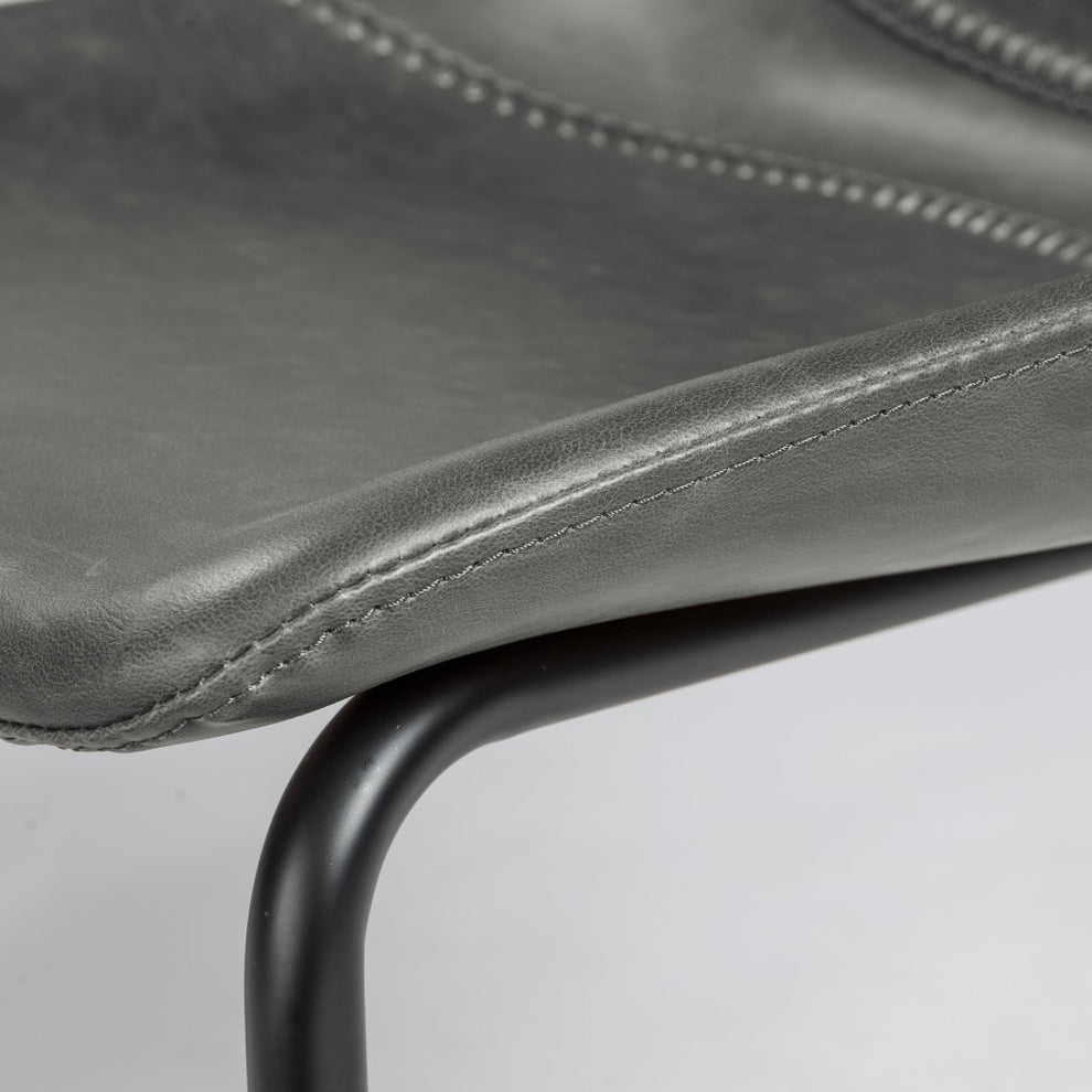 Set Of Two Brown Faux Faux Leather Black Cantilever Chairs By Homeroots | Dining Chairs | Modishstore - 14