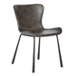 Set Of Two Dark Gray Faux Faux Leather Side Chairs By Homeroots | Dining Chairs | Modishstore - 2