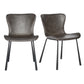 Set Of Two Dark Gray Faux Faux Leather Side Chairs By Homeroots | Dining Chairs | Modishstore - 6