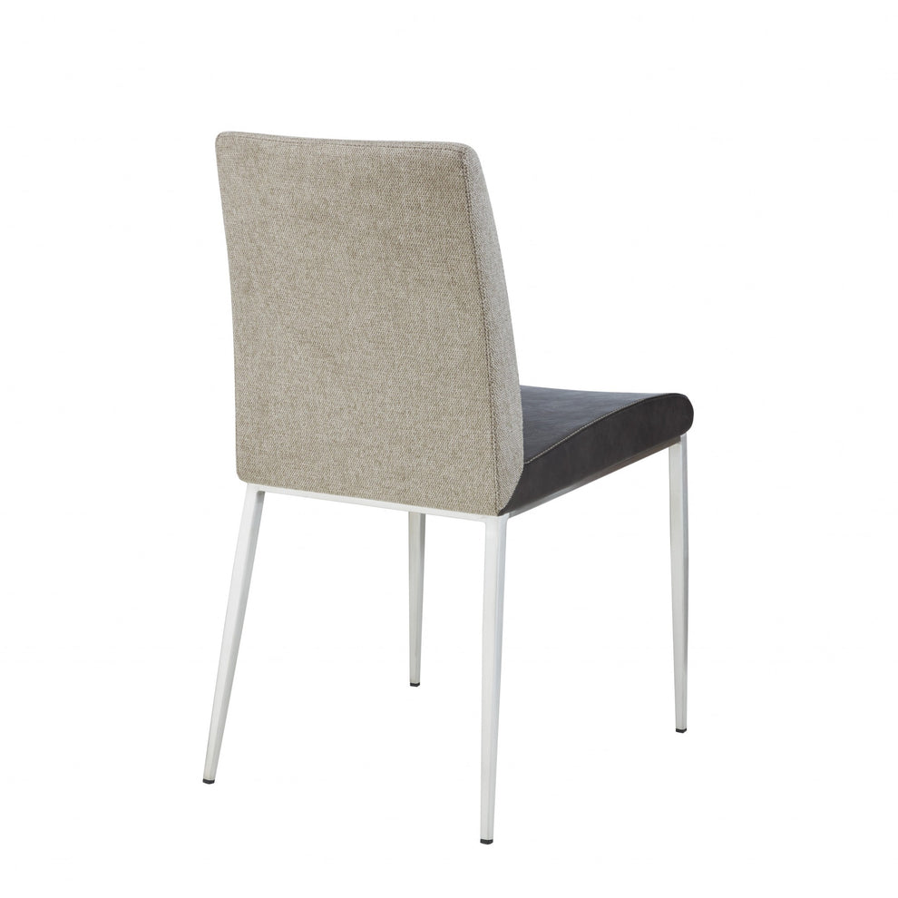 Set of Two Dark Brown and Gray Stainless Steel Chairs By Homeroots | Dining Chairs | Modishstore - 5