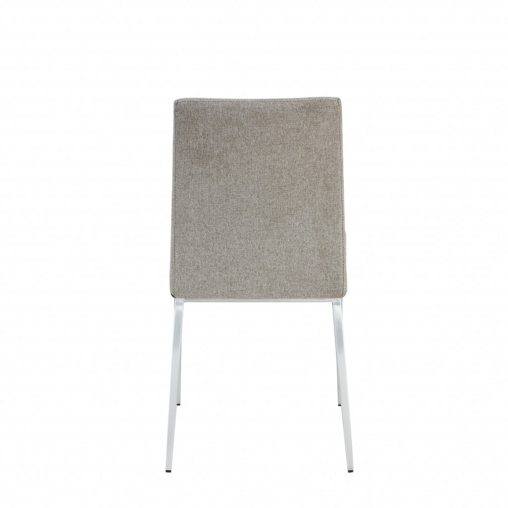 Set of Two Dark Brown and Gray Stainless Steel Chairs By Homeroots | Dining Chairs | Modishstore - 6