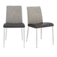 Set of Two Dark Brown and Gray Stainless Steel Chairs By Homeroots | Dining Chairs | Modishstore - 6