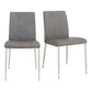Set of Two Dark Brown and Gray Stainless Steel Chairs By Homeroots | Dining Chairs | Modishstore - 14