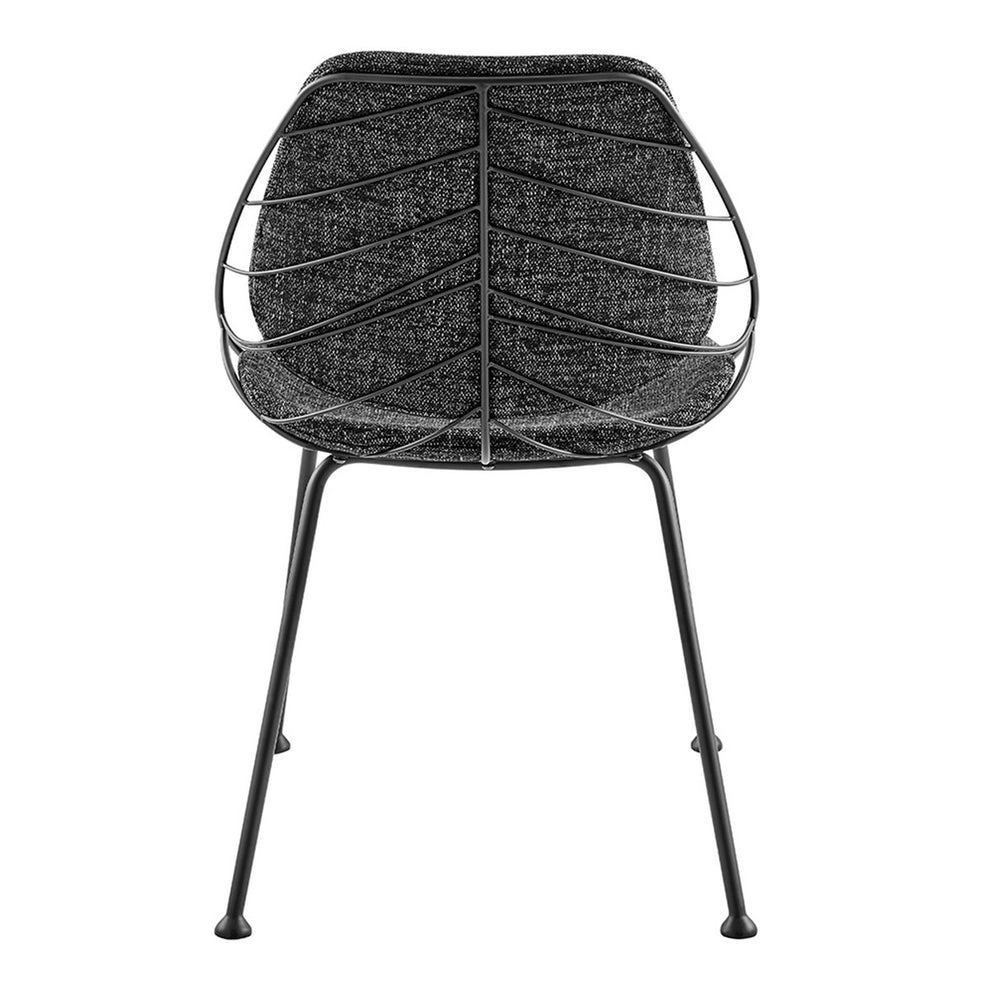 Set Of Two Leaf Dark Gray Fabric And Black Dining Chairs By Homeroots | Dining Chairs | Modishstore - 5