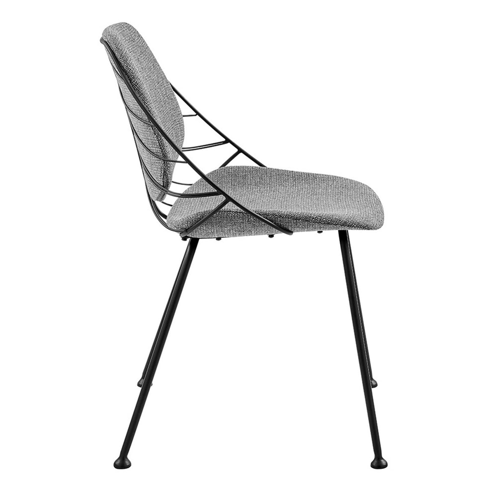 Set Of Two Leaf Dark Gray Fabric And Black Dining Chairs By Homeroots | Dining Chairs | Modishstore - 10