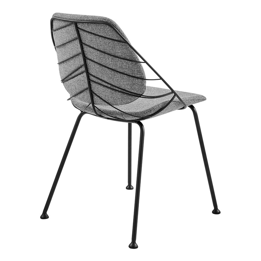 Set Of Two Leaf Dark Gray Fabric And Black Dining Chairs By Homeroots | Dining Chairs | Modishstore - 11