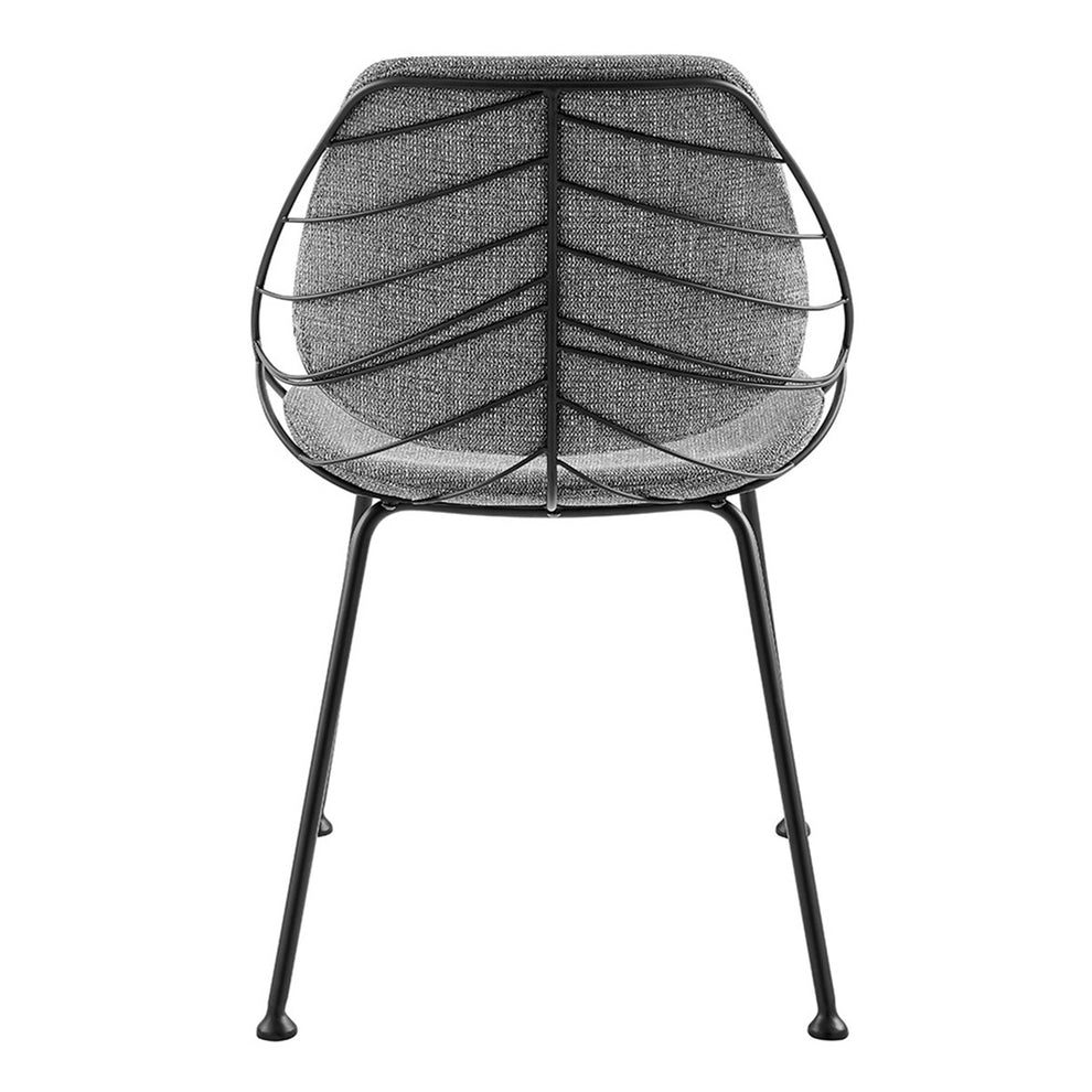 Set Of Two Leaf Dark Gray Fabric And Black Dining Chairs By Homeroots | Dining Chairs | Modishstore - 12