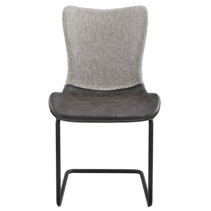 Set Of Two Gray Metro Mix Cantilever Dining Chairs By Homeroots | Dining Chairs | Modishstore