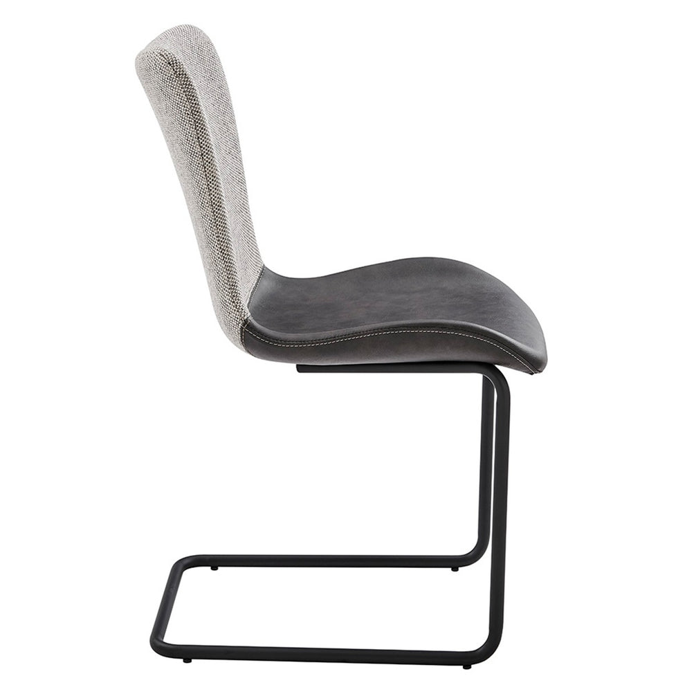 Set Of Two Gray Metro Mix Cantilever Dining Chairs By Homeroots | Dining Chairs | Modishstore - 3
