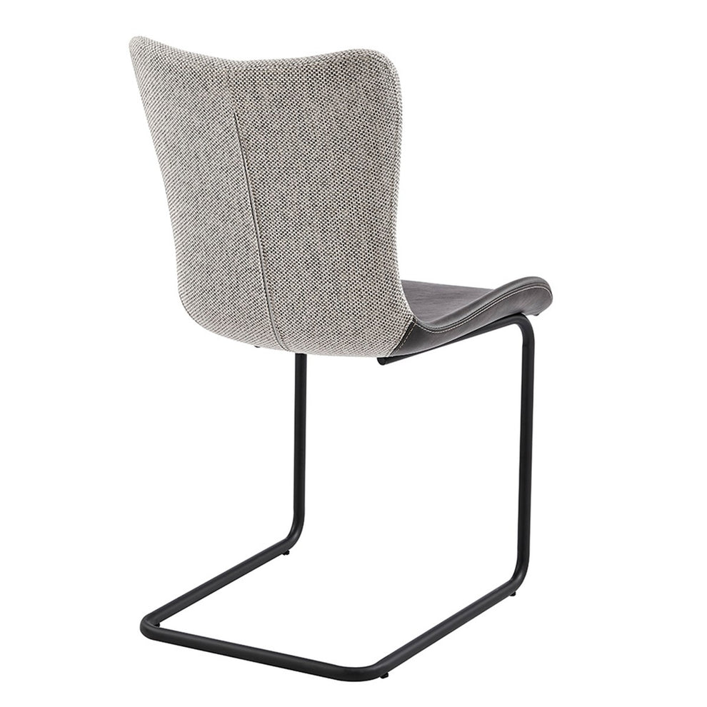 Set Of Two Gray Metro Mix Cantilever Dining Chairs By Homeroots | Dining Chairs | Modishstore - 4