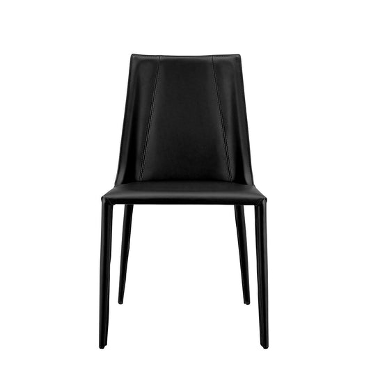 Sleek All Black Faux Leather Dining Or Side Chair By Homeroots | Dining Chairs | Modishstore