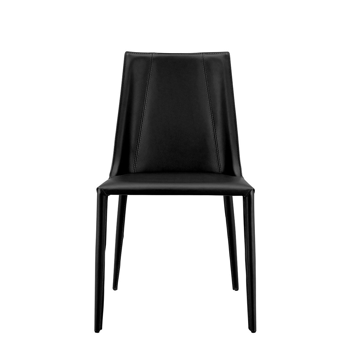 Sleek All Black Faux Leather Dining Or Side Chair By Homeroots | Dining Chairs | Modishstore - 6