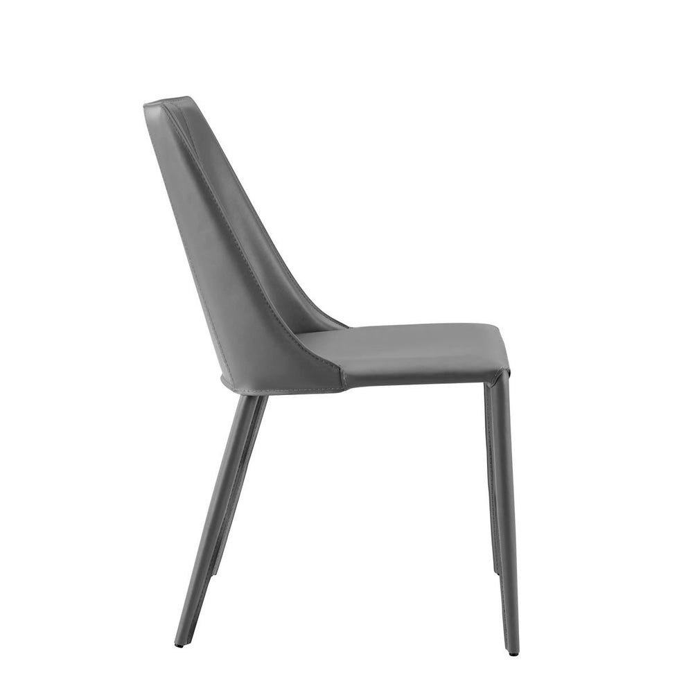 Sleek All Black Faux Leather Dining Or Side Chair By Homeroots | Dining Chairs | Modishstore - 17