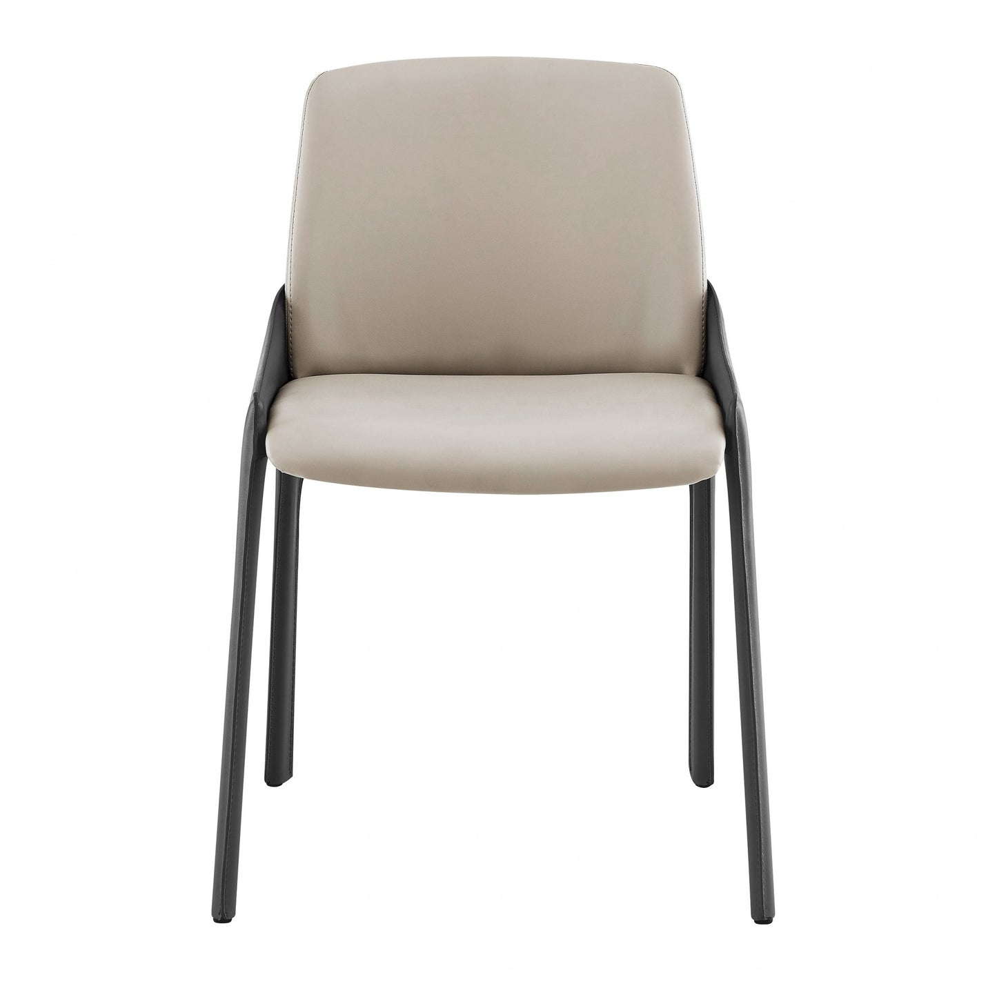 Set Of Two Light And Dark Gray Faux Faux Leather Side Chairs By Homeroots | Dining Chairs | Modishstore