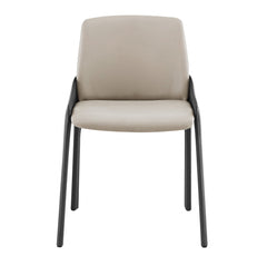 Set Of Two Light And Dark Gray Faux Faux Leather Side Chairs By Homeroots