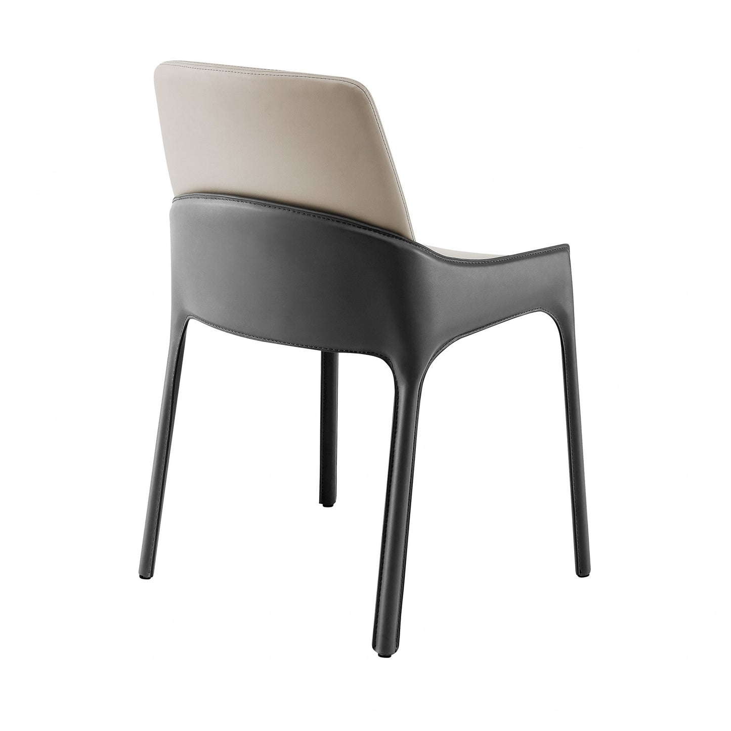 Set Of Two Light And Dark Gray Faux Faux Leather Side Chairs By Homeroots | Dining Chairs | Modishstore - 4