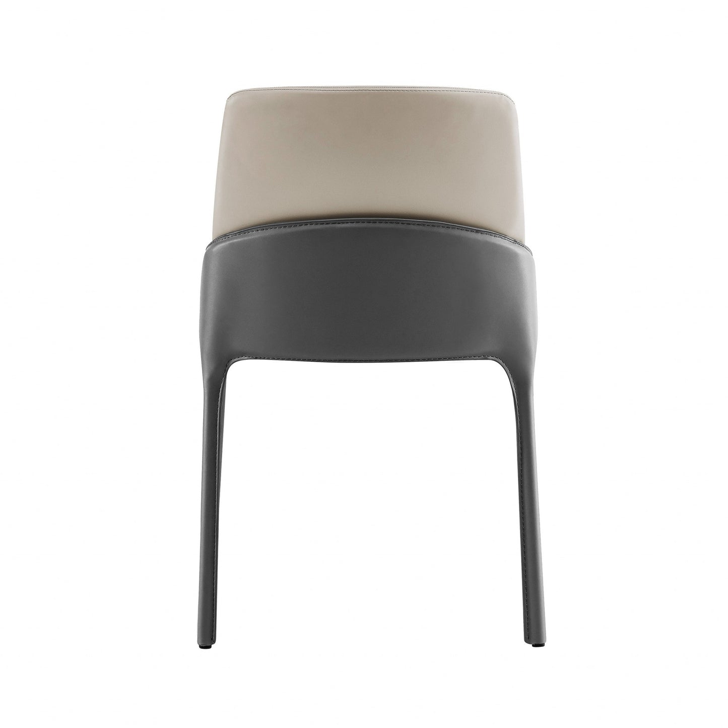 Set Of Two Light And Dark Gray Faux Faux Leather Side Chairs By Homeroots | Dining Chairs | Modishstore - 5