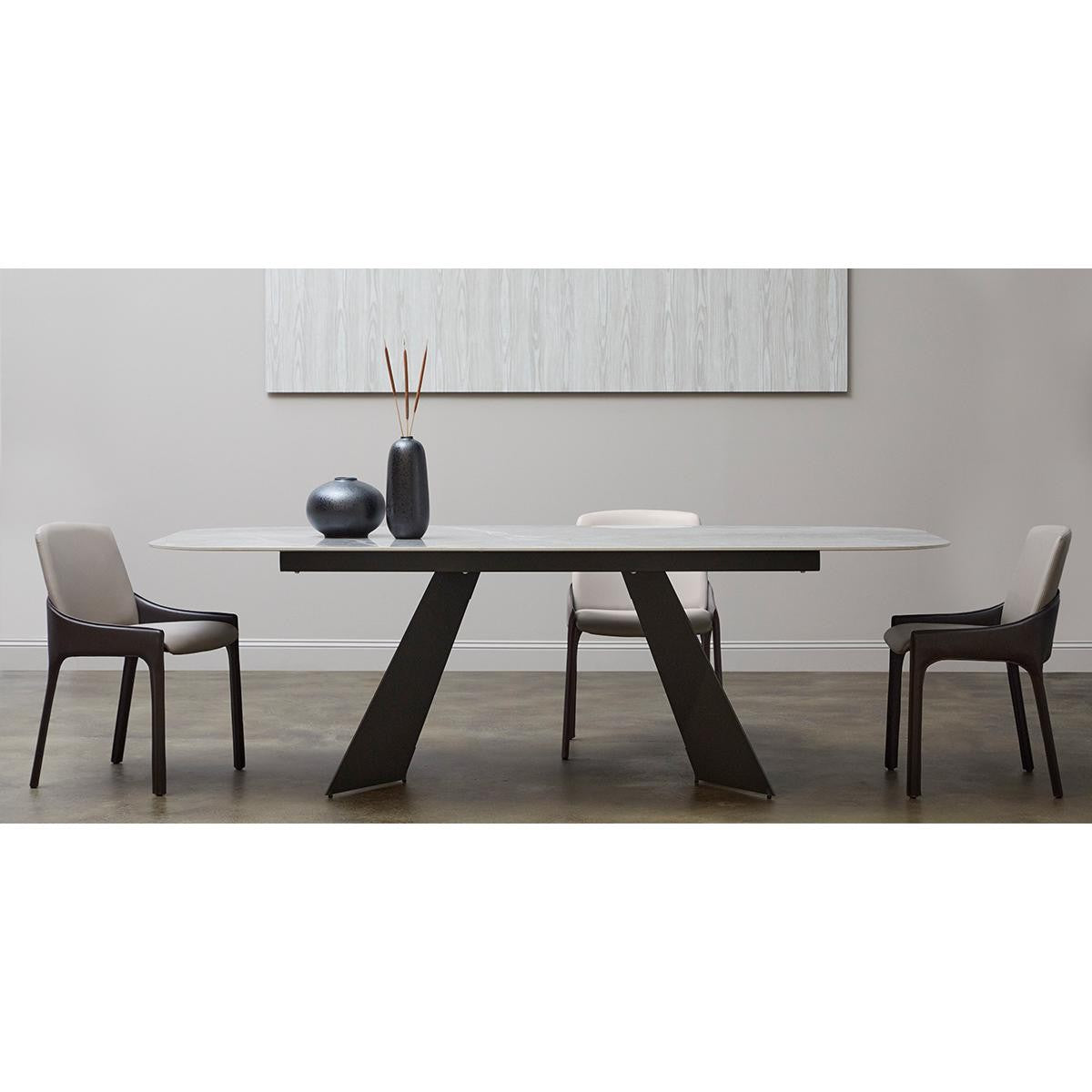 Set Of Two Light And Dark Gray Faux Faux Leather Side Chairs By Homeroots | Dining Chairs | Modishstore - 8