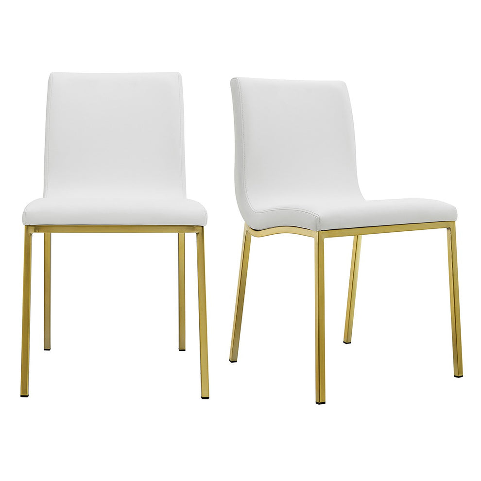 Set Of Two Minimalist Light Gray Faux Faux Leather Chairs By Homeroots | Dining Chairs | Modishstore - 21