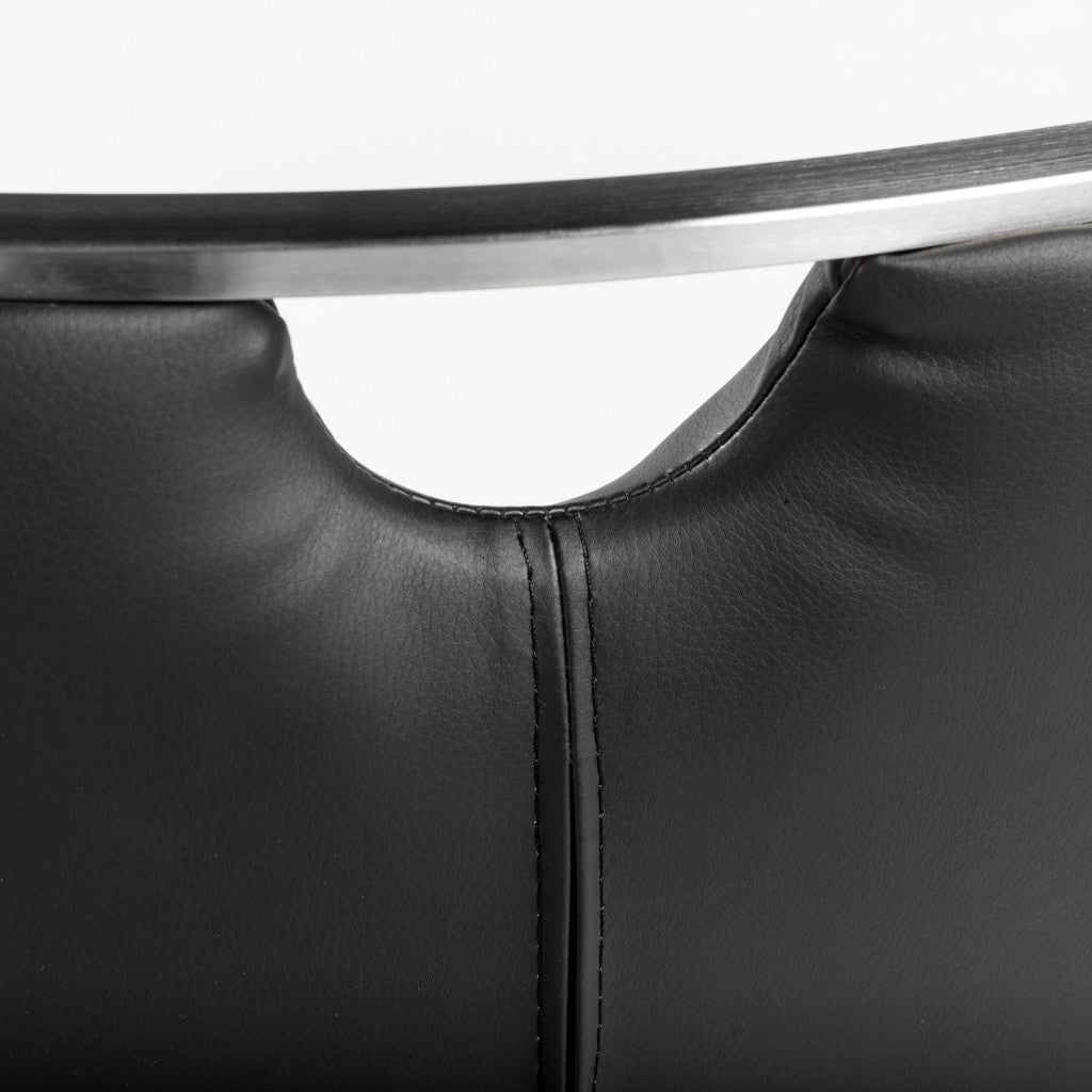 Set Of Two Black Faux Leather Cantilever Chairs By Homeroots | Dining Chairs | Modishstore - 6