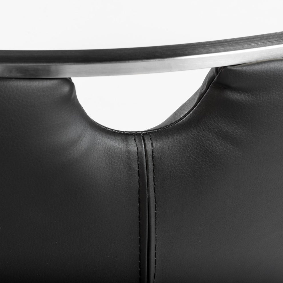Set Of Two Black Faux Leather Cantilever Chairs By Homeroots | Dining Chairs | Modishstore - 6