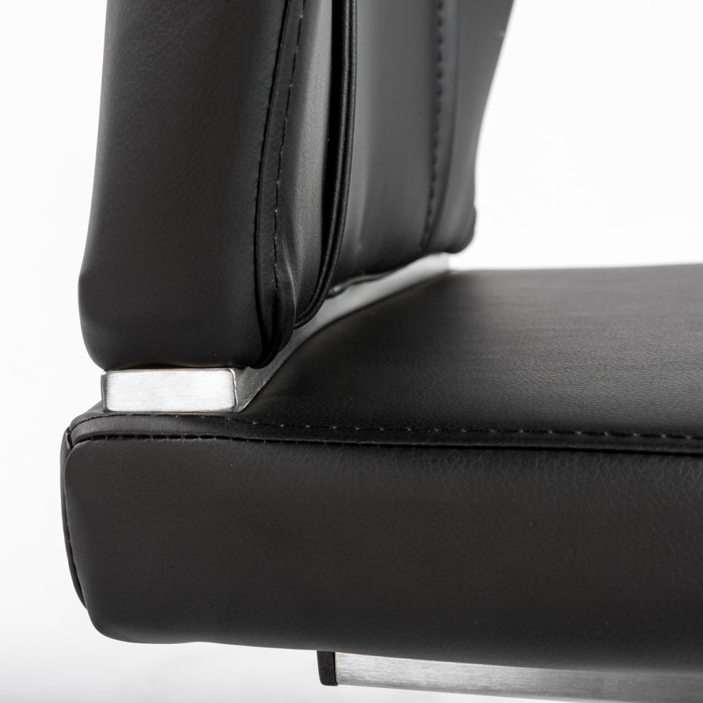 Set Of Two Black Faux Leather Cantilever Chairs By Homeroots | Dining Chairs | Modishstore - 8