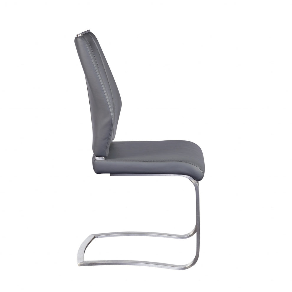 Set Of Two Black Faux Leather Cantilever Chairs By Homeroots | Dining Chairs | Modishstore - 11