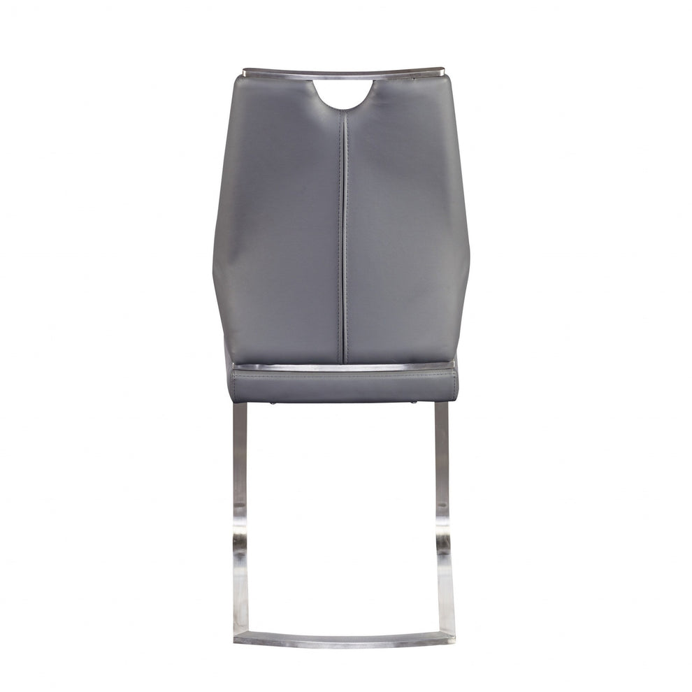 Set Of Two Black Faux Leather Cantilever Chairs By Homeroots | Dining Chairs | Modishstore - 13