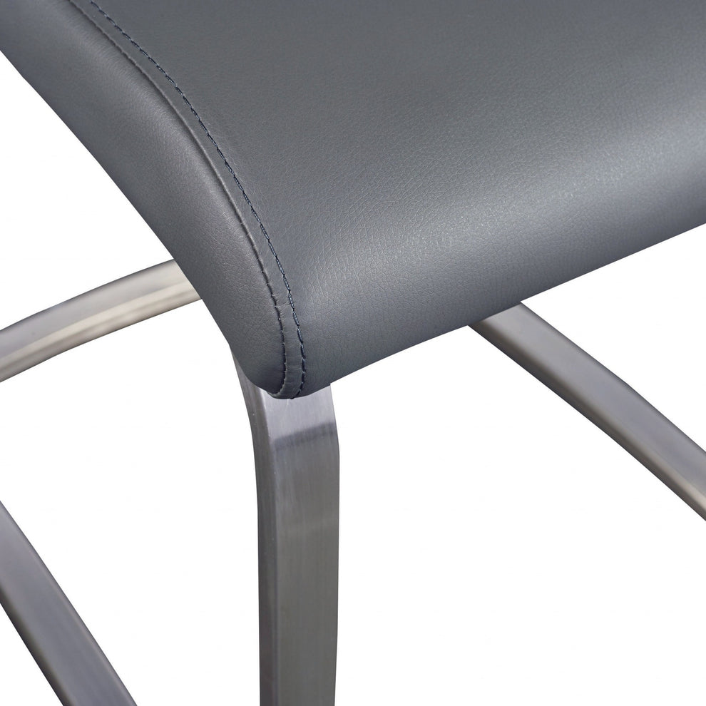 Set Of Two Black Faux Leather Cantilever Chairs By Homeroots | Dining Chairs | Modishstore - 14
