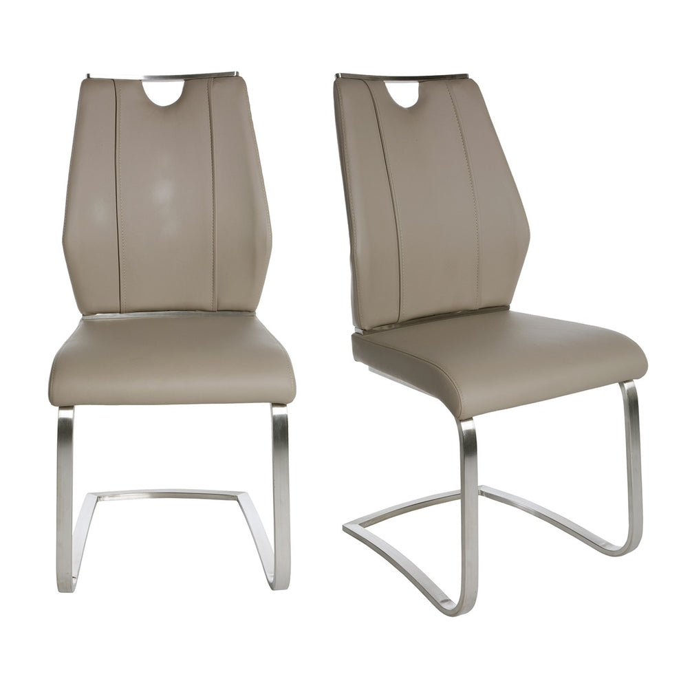 Set Of Two Black Faux Leather Cantilever Chairs By Homeroots | Dining Chairs | Modishstore - 22