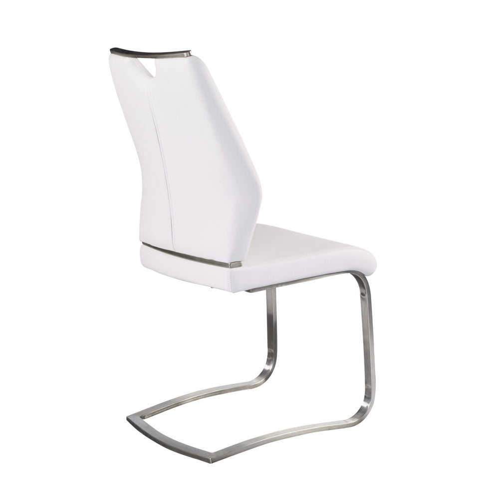 Set Of Two Black Faux Leather Cantilever Chairs By Homeroots | Dining Chairs | Modishstore - 26