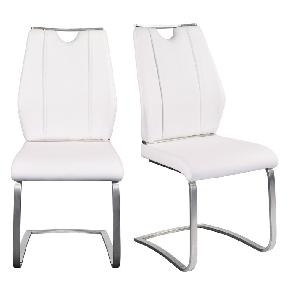 Set Of Two Black Faux Leather Cantilever Chairs By Homeroots | Dining Chairs | Modishstore - 30