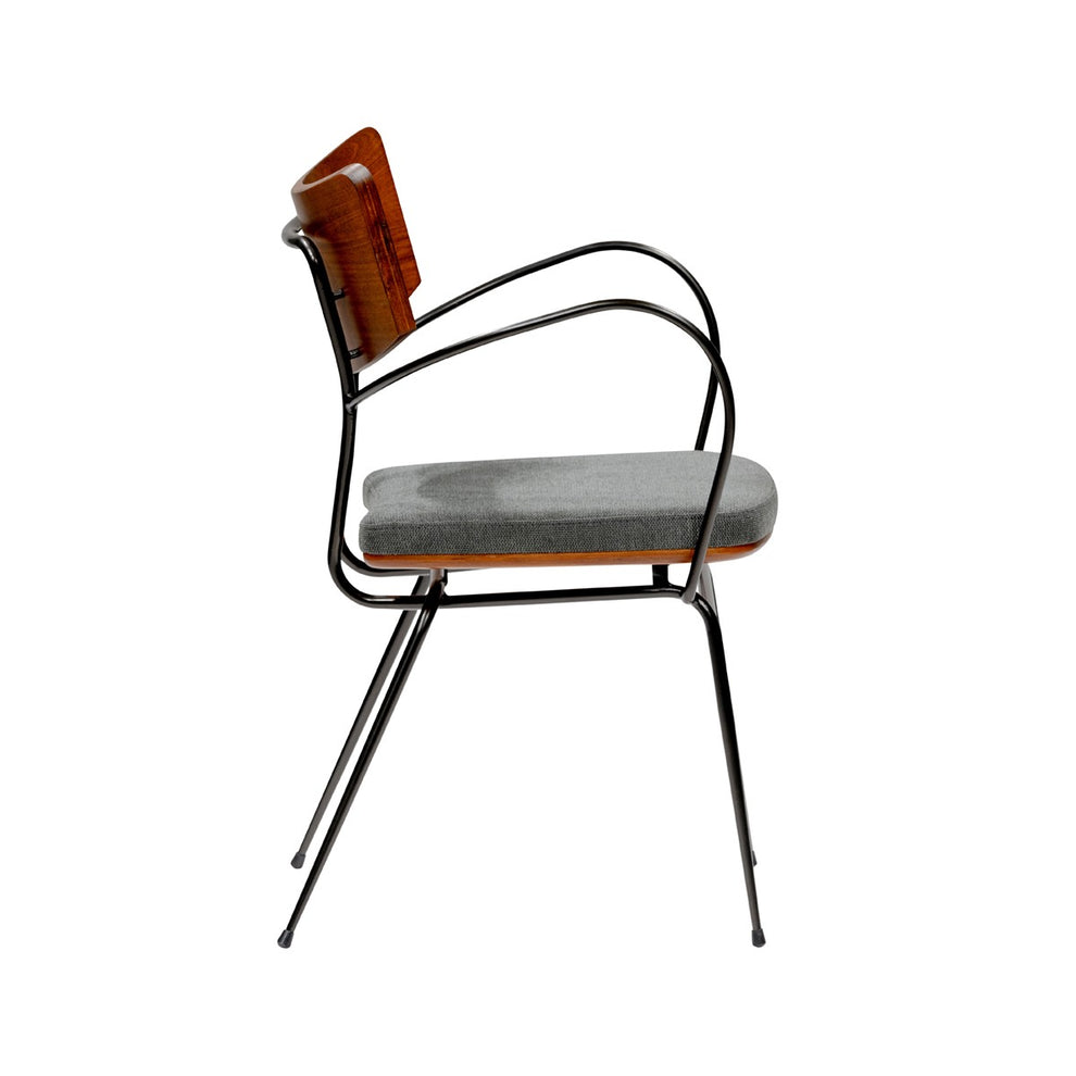 Set Of Two Wood And Steel Armchairs By Homeroots | Dining Chairs | Modishstore - 3