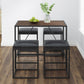 Modern Geo Black And Walnut Five Piece Bar Set By Homeroots | Bar Stools & Table | Modishstore - 2