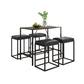 Modern Geo Black And Walnut Five Piece Bar Set By Homeroots | Bar Stools & Table | Modishstore - 4