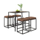 Modern Geo Black And Walnut Five Piece Bar Set By Homeroots | Bar Stools & Table | Modishstore - 8