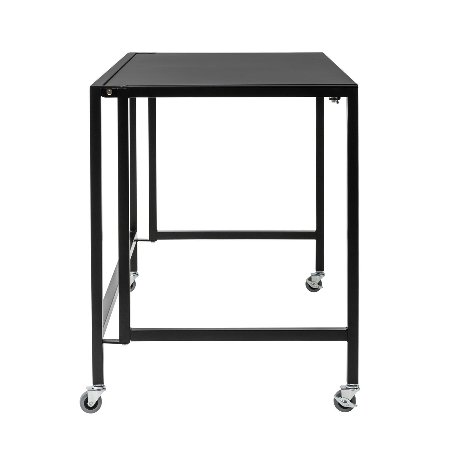 Black Minimalist Metal Folding Table Desk By Homeroots | Desks | Modishstore - 3
