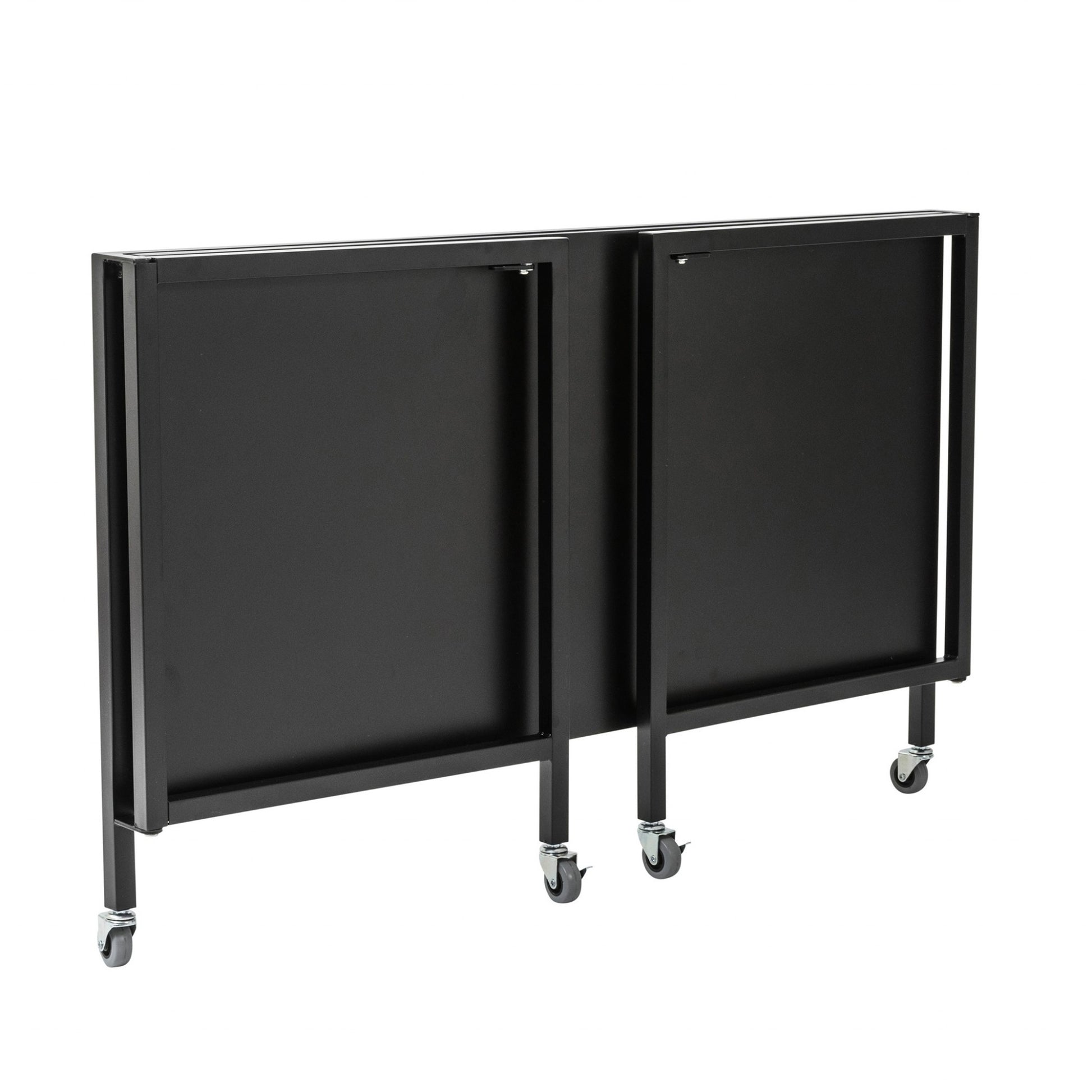 Black Minimalist Metal Folding Table Desk By Homeroots | Desks | Modishstore - 6