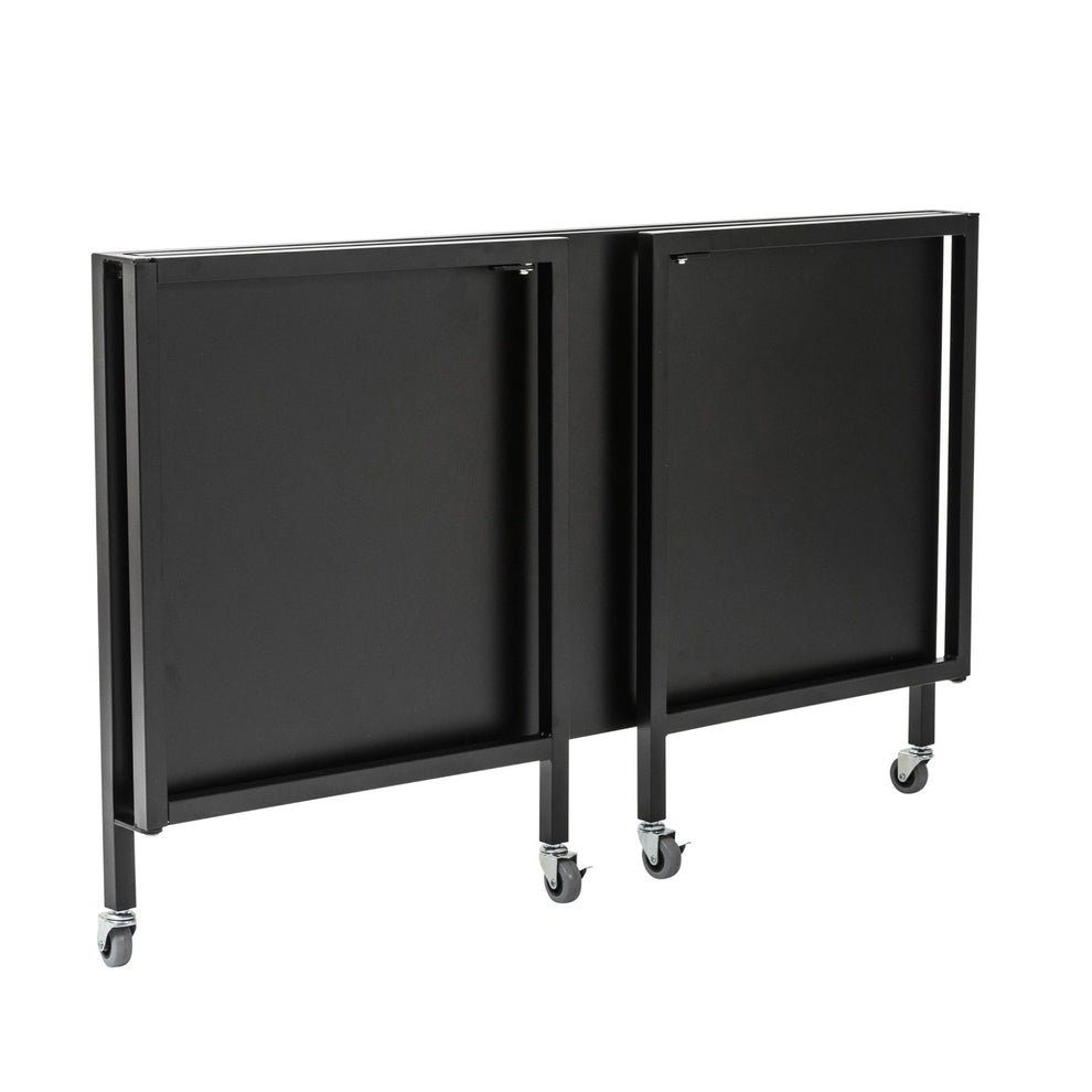 Black Minimalist Metal Folding Table Desk By Homeroots | Desks | Modishstore - 6