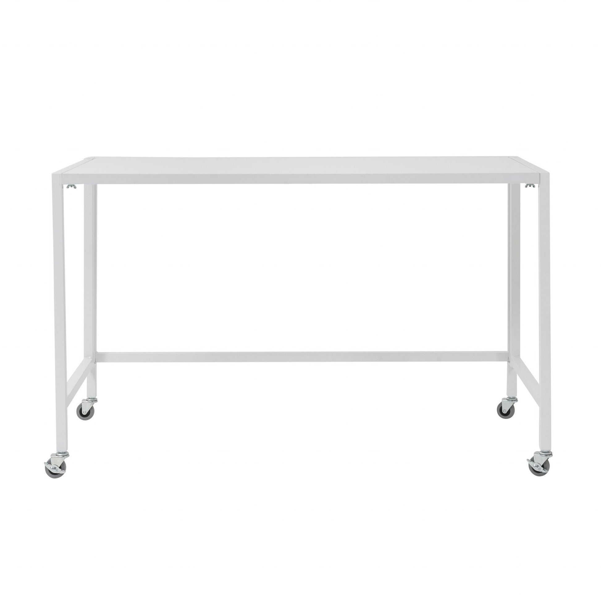 White Metal Minimalist Folding Table Desk By Homeroots | Desks | Modishstore