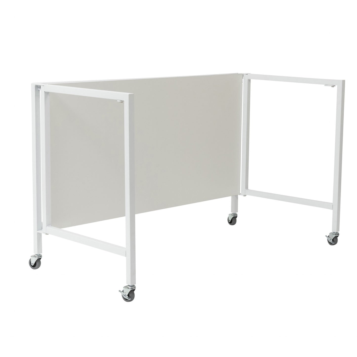 White Metal Minimalist Folding Table Desk By Homeroots | Desks | Modishstore - 4