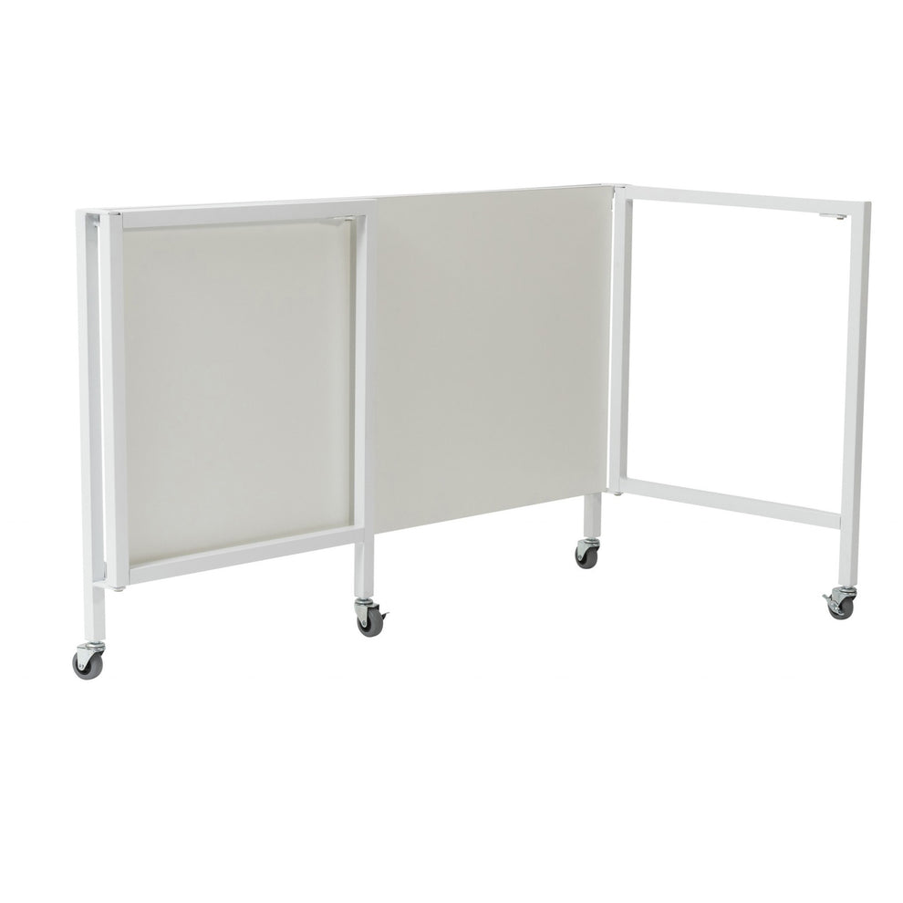 White Metal Minimalist Folding Table Desk By Homeroots | Desks | Modishstore - 5