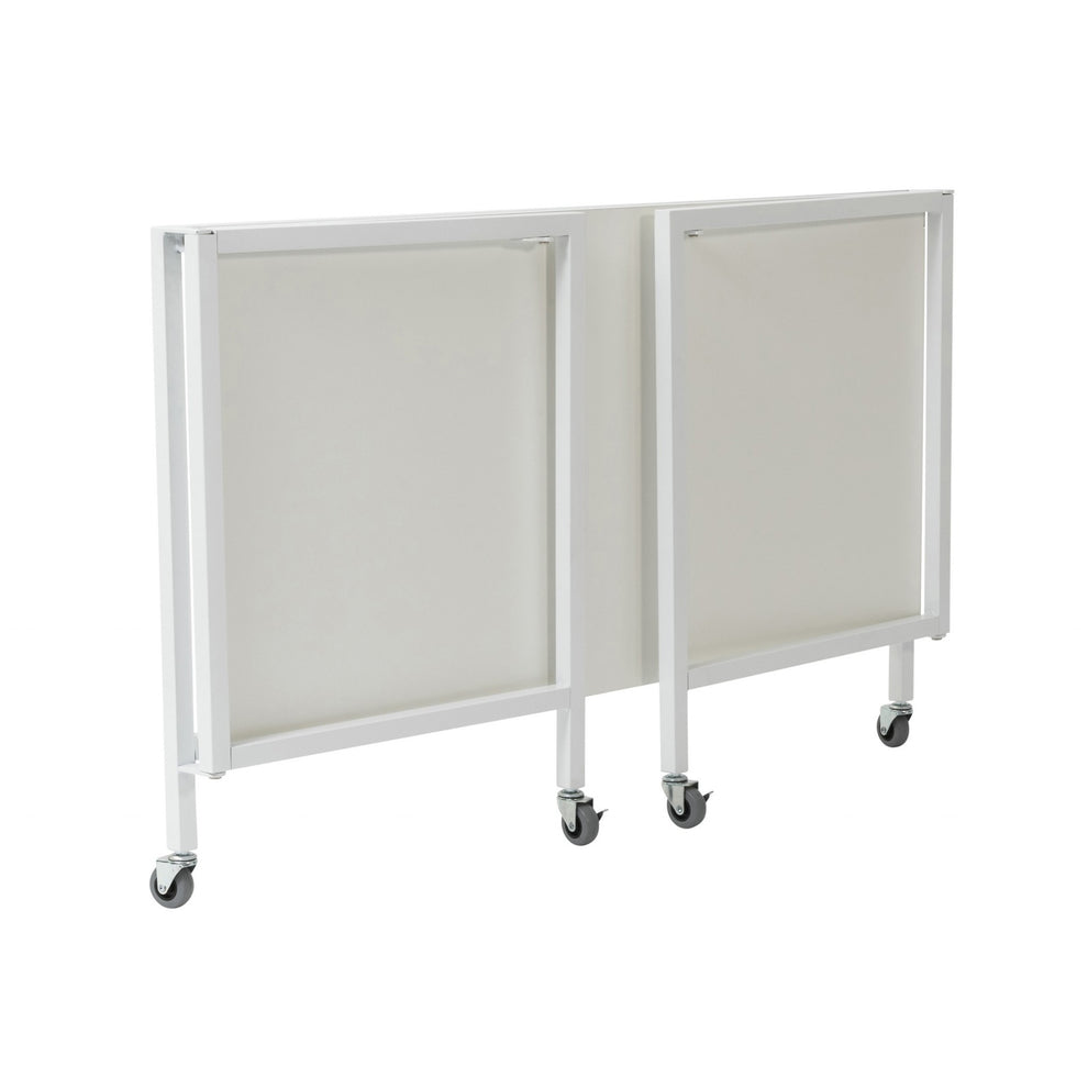 White Metal Minimalist Folding Table Desk By Homeroots | Desks | Modishstore - 6